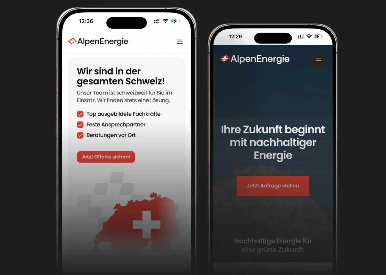 Premium Webdesign Referenz AlpenEnergie Schweiz – Make Marketing